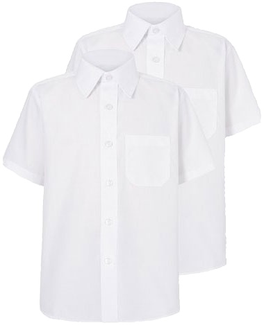 Im Sommer wird das kurzärmlig weiße Hemd getragen.